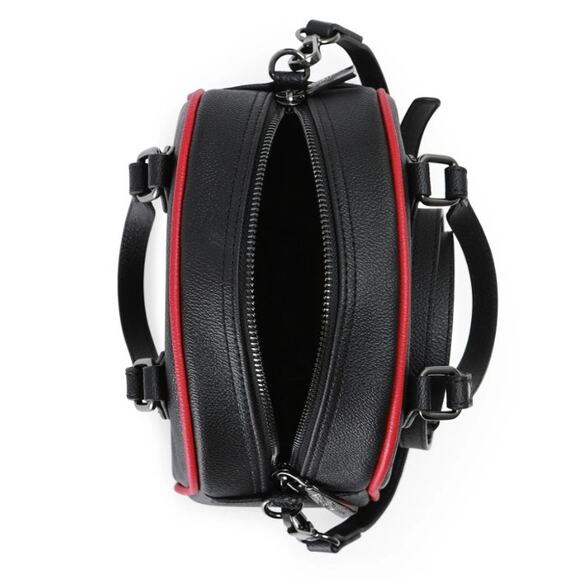 Von Dutch Crossbody Bowling Bag Flying Eye Black Red Two Tone Y2K New With Tags - Picture 4 of 8